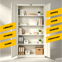 Armoire de rangement de bureau moderne en acier blanc à 2 portes, robuste, haute, en métal, avec serrure, pour le lieu de travail - Vente en gros
