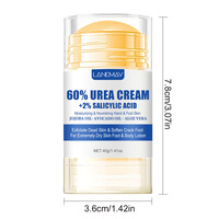 Crème pour les mains et les pieds à l'acide salicylique, hydratante, adoucissante, blanchissante et nourrissante, en gros, personnalisée, pour les talons fissurés