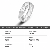 Bague en argent sterling 925 personnalisée avec moissanite, pierre unique, gravure géométrique, bijoux fins pour femmes, vente en gros, fabricant