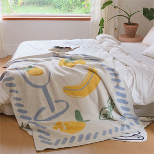 ผ้าห่มถักลายผลไม้100% ผ้าโพลีเอสเตอร์ผ้ากำมะหยี่นุ่มดีไซน์ใหม่ล่าสุดสำหรับตกแต่งบ้าน <span class=keywords><strong>XWX</strong></span> - Product Image 1