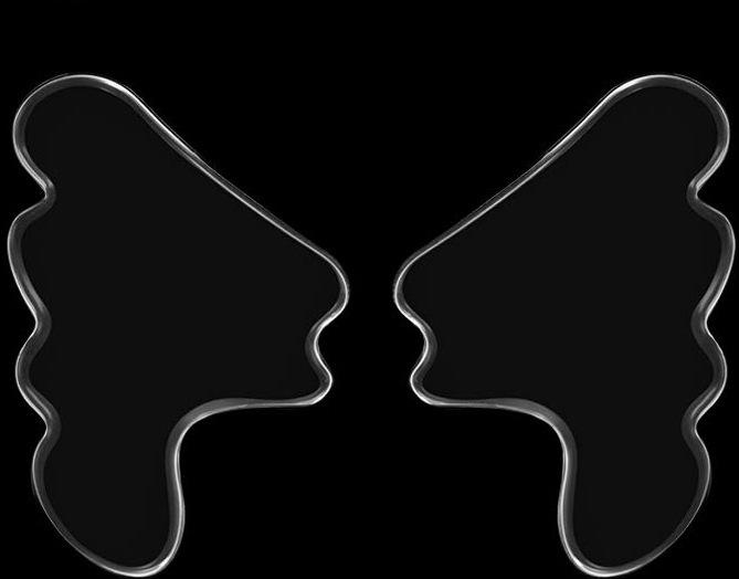 A pair of face stickers