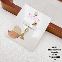 Bijoux XUPING tendance, anneaux de nombril en acier inoxydable plaqué or 14 carats, bijoux de piercing en zircone cubique