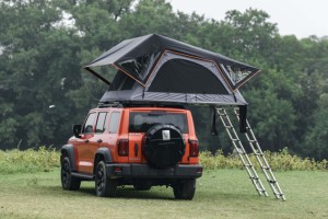 Tente de toit de voiture en aluminium étanche à la pluie <span class=keywords><strong>4x4</strong></span> pièce annexe 4 personnes <span class=keywords><strong>Camping</strong></span> automatique échelle en toile coque souple toit SUV <span class=keywords><strong>camion</strong></span> - Product Image 4