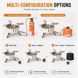 Réchaud de camping au butane portable, brûleur à gaz extérieur coupe-vent pour faire bouillir du thé et cuisiner en pique-nique - Product Image 5