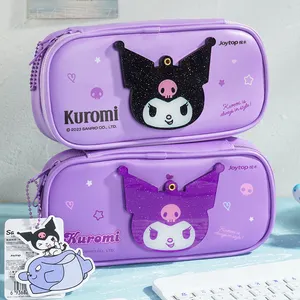 Joytop Wholesale SR 101246 Sanrio Kuromi Cute Stationary School Zipper Pencil Case With Mirror Pencil Bag