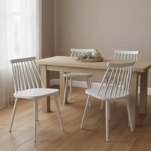 Juego de 2 sillas de comedor modernas de plástico blanco, estilo rústico, muebles para el hogar. - Product Image 2