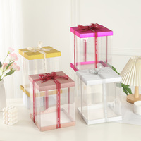 Boîte à gâteau carrée transparente créative personnalisée pour l'emballage alimentaire et la pâtisserie, vente en gros de boîtes à gâteau