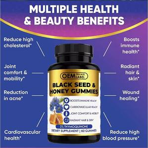Gummies de graines noires et de miel 100 % pressées à froid, sans sucre, pour le soutien immunitaire, biologiques, aux graines noires et au jus de betterave, sous marque privée - Product Image 2