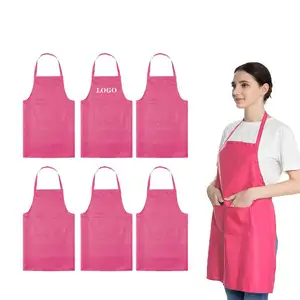 Комбинезон для взрослых с 2 карманами для кухни, Женский шеф-повар, изготовленный на заказ, розовый фартук