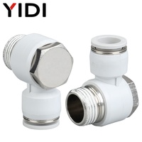 YIDI 1/8-1/2 BSP R filetage mâle à 4-10mm goujon en laiton coude Push Fit raccord pneumatique connecteur de tuyau d'air PH 10 1.5MPa