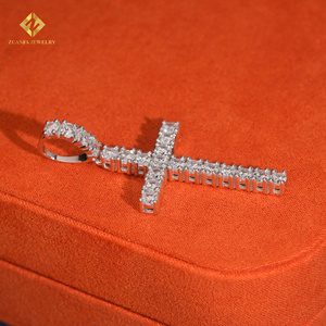 Custom Made Shining Fashion Luxury IGI Jewlery Sterling <b>silver</b> 925 Lab Grown Diamond Cross Pendant <b>Charm</b> With Certificate - Product Image 3