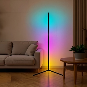 Lámpara de Esquina Inteligente RGB con Luz Ambiental para Sala de Estar, Lámpara de Pie con Trípode, Decoración Nórdica para el Hogar, Iluminación Interior - Product Image 6