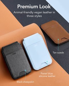 Venta caliente magnética Pu cuero teléfono móvil caso tarjeta bolsillo para Iphone teléfono móvil titular de la tarjeta magnética - Product Image 6