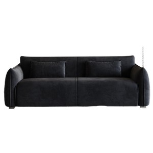 Vintage Style Island <b>Sofa</b> Fabric Straight Line Double Chaise Living Room Furniture - Product Image 5