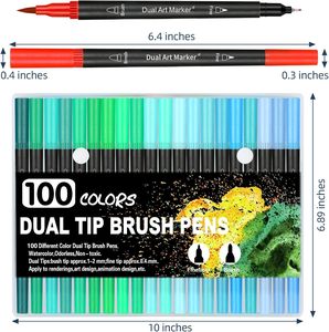 ปากกามาร์คเกอร์แบบสองหัว 100 สี หมึกน้ำ สำหรับงานศิลปะ พร้อมโลโก้สั่งทำ สำหรับใช้ระบายสี ขายส่ง - Product Image 4