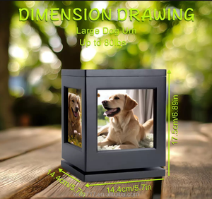 שחור הנצחה מודרני לחיות מחמד אדרת קופסת זיכרון עבור כלבים וחתולים אפר תיבת מזכרת - Product Image 5