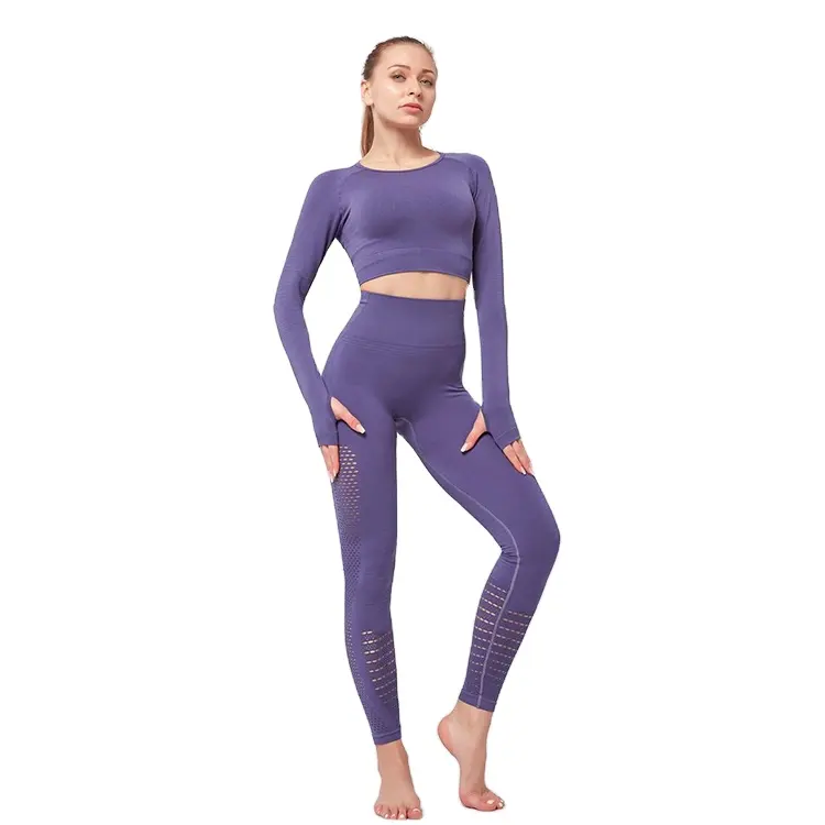 New Arrival Gym Clothes Kit Butt Lift High Waist Fitness Women Fashion Sports Wear Seamless Yoga Set