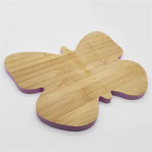 WanuoCraft-tabla de cortar de bambú con forma de mariposa, tabla para servir fruta, personalizada, de Color pintado