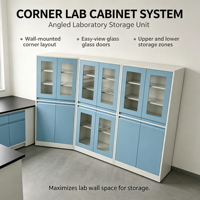Armoire de stockage de médicaments de laboratoire anti-corrosion robuste avec portes en verre transparent, armoire de sécurité de laboratoire