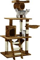 En gros Arbre à chat de luxe moderne et écologique, grande tour avec poteaux en sisal, design animalier en peluche, en bois et carton, 4+ niveaux
