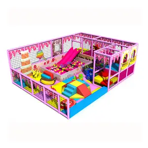 粉色儿童软游戏设备小型室内游乐场设备幼儿园教育