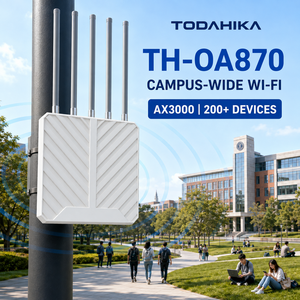 TODAHIKA TH-AX3000 AX3000 จุดเชื่อมต่ออินเทอร์เน็ตไร้สายแบบ Dual Band WiFi <span class=keywords><strong>6</strong></span> สำหรับภายนอกอาคาร เสาอากาศภายนอก 5x 8dBi ครอบคลุมพื้นที่เปิดโล่ง 1 กิโลเมตร รองรับผู้ใช้ <span class=keywords><strong>200</strong></span> คน รองรับ PoE - Product Image 1