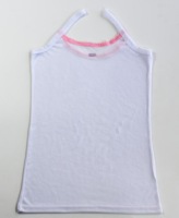 Vente en gros Débardeurs à bretelles spaghetti en tricot côtelé blanc uni pour enfants et filles Débardeurs à la mode à la mode 2025 Tops Lace O-neck Girls Gilets
