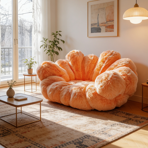 टेडी फ्लेक्स शेल कपड़े सोफे कुर्सी अद्वितीय फूल के आकार के लिविंग रूम सोफे फ्फी क्लाउड बैठने वाले आधुनिक लक्जरी फर्नीचर - Product Image 5