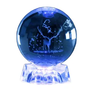 Bola de cristal transparente clásica, redonda, decorativa, diámetro 8cm, Vida Marina