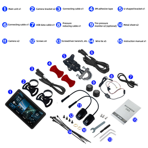 Pantalla de Navegación GPS para Motocicleta, Cámara Delantera y Trasera 1080P, Pantalla Táctil Impermeable IP68 de 5 Pulgadas, Receptor de Audio, Mirror Link, Wifi 5G - Product Image 6