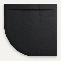 Receveur de douche de luxe noir mat ES-H1 Slim 30 mm en pierre BMC, surface antidérapante classe C avec cache-drain