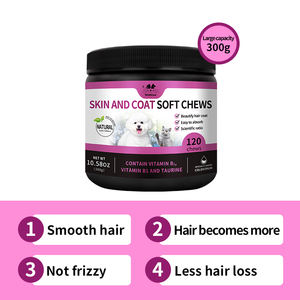 Piel y abrigo natural para perros y gatos, masticables con aceite de pescado, Omega 3, biotina y vitamina E para pieles brillantes, piel saludable y reducción del desprendimiento - Product Image 4