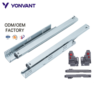 Phong Cách Châu Âu Tủ 3 Gấp Kính Thiên Văn Phía Trước Khóa Clip Đẩy Để Mở Mềm Đóng Damper 35Kg Phục Hồi Ngăn Kéo Trượt Đường Sắt - Product Image 1