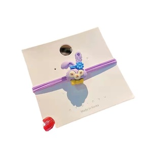 Élastiques à cheveux mignons en forme de lapin de dessin animé, bandeaux tressés élastiques pour filles, cadeau, couleurs assorties, résine plastique, artisanat manuel - Product Image 5