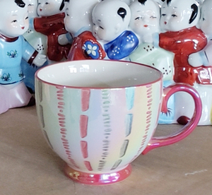 Custom Hand Painted Electroplated Colorful <b>Cups</b> Arabic Tea <b>Cups</b> Set Flower Mug <b>Ceramic</b> Coffee Gift Mugs with logo - Product Image 3