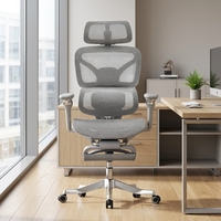 Chaise de bureau ergonomique moderne pivotante en maille avec support lombaire de luxe et repose-pieds, mobilier personnalisable