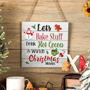 Décoration murale de Noël transfrontalière avec logo bonhomme de neige, décoration d'arbre de Noël en bois, panneau en bois, fête du café - Product Image 2