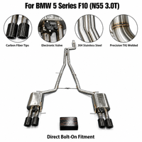 Système d'échappement Catback en acier inoxydable Performance Valvetronic pour Série 5 525i 528i 535i F10 3.0T Finition polie miroir 1,5 mm