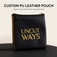 Pochette à bijoux personnalisée en similicuir PU avec fermeture éclair, sacs à bijoux en cuir PU, pochettes et boîtes pour bracelets et bagues avec logo imprimé