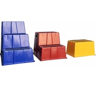 Escabeau de sécurité en polyéthylène Escabeau en plastique industriel léger et résistant Escabeau portable à 4 marches avec roue à main courante