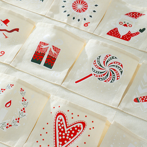 Décoration murale personnalisée <span class=keywords><strong>en</strong></span> toile pour compte à rebours de Noël avec sac de rangement, décoration festive pour les fêtes - Product Image 6