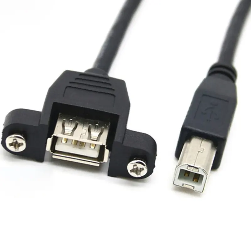 工場卸売USBプリンターケーブルタイプAメス-タイプBオス30CMパネルマウントUSB2.0Aメス-Bオスケーブル