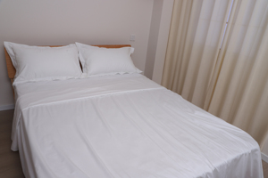 Hotel Bedding <strong>Set</strong> Luxury Duvet Cover Flat <strong>Sheet</strong> <strong>Pillowcase</strong> <strong>Set</strong> for Hotel 100% Cotton 300TC White Satin Stripes Bedding <strong>Sheets</strong> - Product Image 6