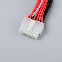 Harness Kabel Merah Hitam Kustom dengan Konektor Plastik Putih Terminal Garpu Tipe-U untuk Pengkabelan Peralatan Kontrol Elektronik