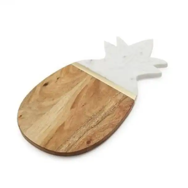 pineapple shaped wooden chopping board with