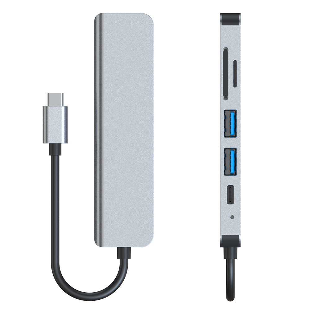 Мультипортовый адаптер USB C Hub, 4K HDMI выход 6 в 1 док-станция подходит для Apple ноутбука док-станции