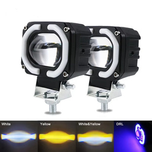 2 luces LED auxiliares antiniebla tipo ojo de ángel para motocicleta, coche, camión, todoterreno, barco - Product Image 1