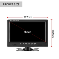 9 pouces TFT LCD écran Quad Monitor écran partagé 4ch 4PIN vidéo en 2x 4PIN vue arrière caméras de recul 12v 24v pour camion Rv remorque