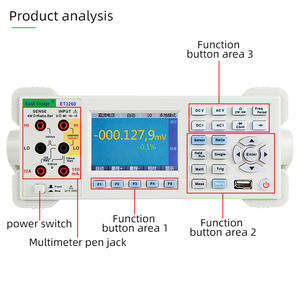 Multimètre numérique ET3260A 6 1/2 chiffres avec mesure de courant 12A, écran 3,5 pouces, tension 1mV-750V, capacité 0-100mF - Product Image 5