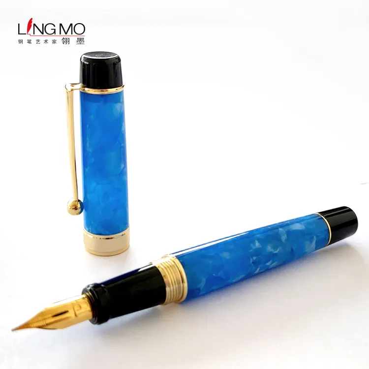 Bút Máy Thư Pháp Sang Trọng Đá Cẩm Thạch Thượng Hải Lingmo, Bút Ngòi Acrylic Linh Hoạt Thủ Công